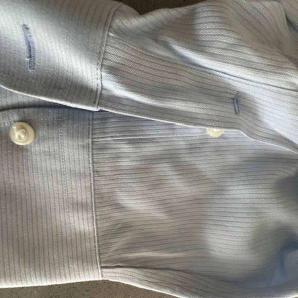Men's Nordstrom Smartcare Size 18/35 Light Blue on Blue Stripe Dress Shirt - Picture 3 of 6